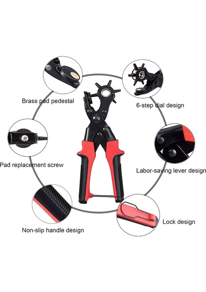 Deri Delgeç, Deri Kemerler Için Deri Için Kemer Deliği Delici Kemerler Için Saatler Çapı: 4.5/4 /3.5/3/2.5/2mm (Yurt Dışından) fırsatları