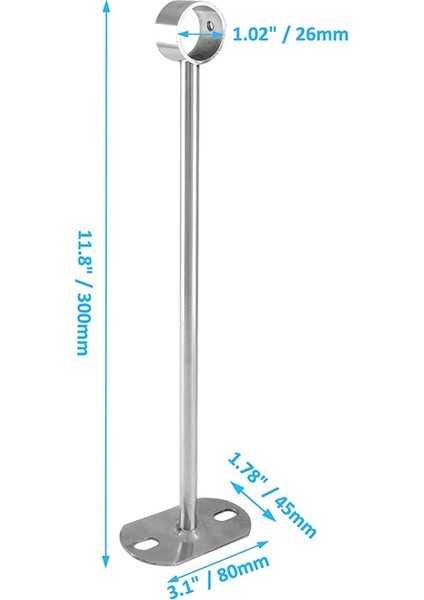 Tavan Montaj Braketi, Gardırop Boru Braketi, 25MM Çap, Gardırop Çubuğu Kolu Destek Tutucu Boru Flanş Soketi 4 Adet (300MM) (Yurt Dışından) fiyatları