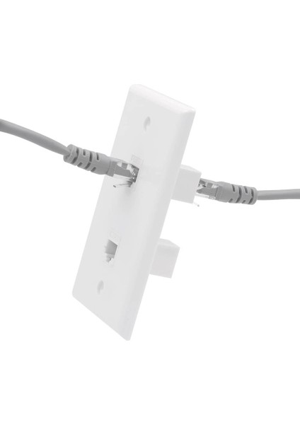 1 Paket 2 Port Ethernet Duvar Plakası, Cat6 Dişi - Dişi Duvar Jakı RJ45 Sıralı Bağlayıcı Duvar Çıkışı, Beyaz (Yurt Dışından)
