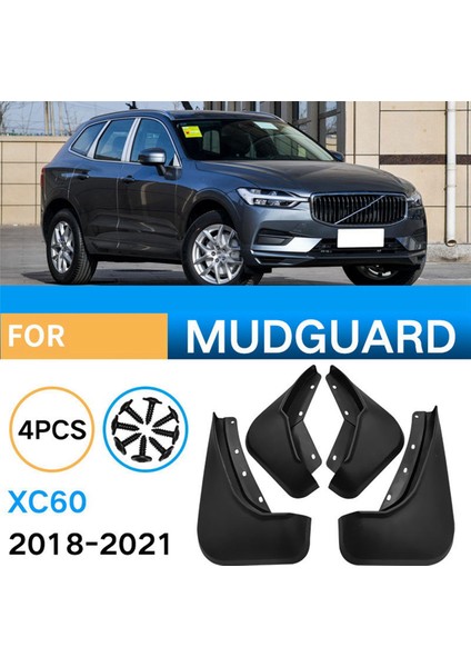 XC60 2018-2021 Için 8x Çamurluk Çamur Flaps Guard Splash Flap Çamurluk Aksesuarları (Yurt Dışından)