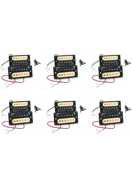 12 Adet Elektro Gitar Manyetikleri 50/52 Yüzlü Humbucker Çift Bobin Elektro Gitar Manyetikleri (Yurt Dışından)