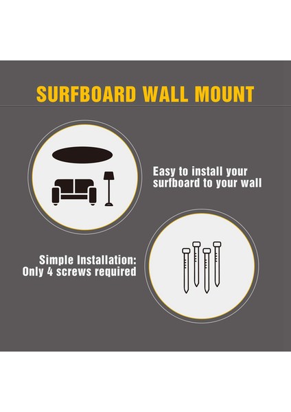 2 Takım Sörf Tahtası Duvar Rafı, Duvar Ekranı Için Sörf Tahtası Rafları Kısa Tahtalar ve Uzun Tahtalar Için Montaj Depolama (Yurt Dışından) modelleri