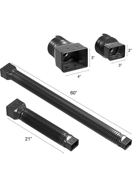 Oluk Iniş Borusu Uzantıları, 21'den 60 Inçe Uzatılabilen Aşağı Borulu Drenaj Uzatması (2 Paket Siyah) (Yurt Dışından) fiyatları