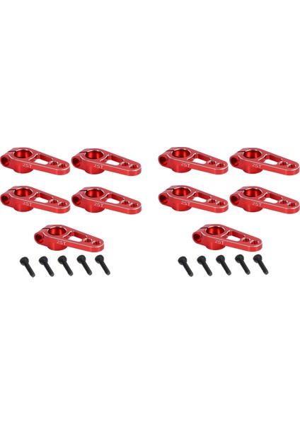 10 Adet Alüminyum Alaşımlı 31MM 25T Direksiyon Servo Kol Boynuz Futaba Sakura D4 1/10 Rc Drift Araba Paletli Parçaları, Kırmızı (Yurt Dışından)
