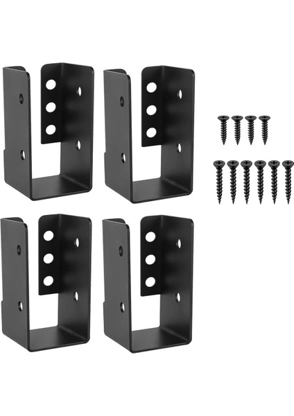 Gizli Kiriş Askısı 4pcs, 2INX4IN Dış Mekan Gizli Flanşlı Hafif Kiriş Braketi, Q235B Çelik Toz Kaplamalı Kiriş Askısı (Yurt Dışından)