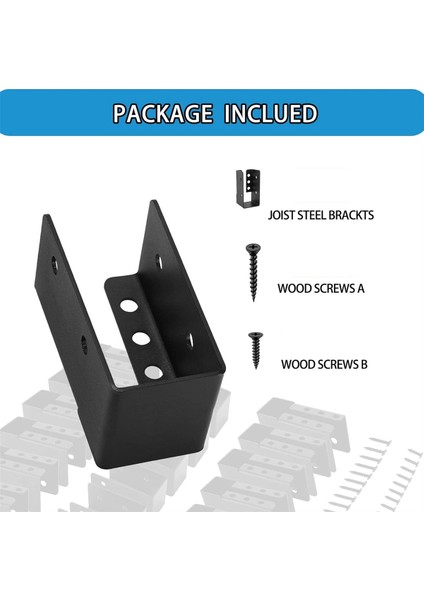 Gizli Kiriş Askısı 4pcs, 2INX4IN Dış Mekan Gizli Flanşlı Hafif Kiriş Braketi, Q235B Çelik Toz Kaplamalı Kiriş Askısı (Yurt Dışından)