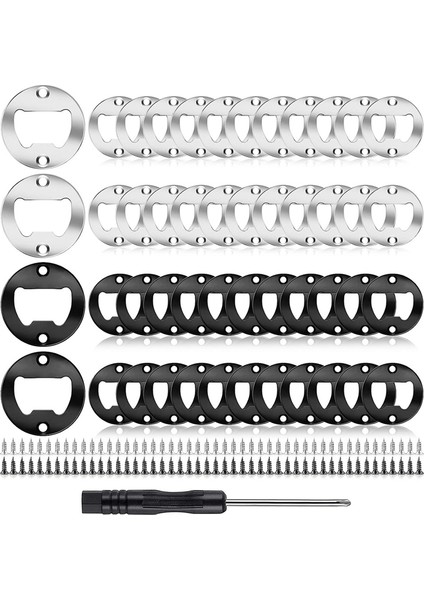 Şişe Açacağı Ekler Kitleri Yuvarlak Dıy Şişe Açacağı Donanım Kiti Dıy Bira Açacağı Yuvarlak Dıy Şişe Açacağı, Siyah + Gümüş (Yurt Dışından)