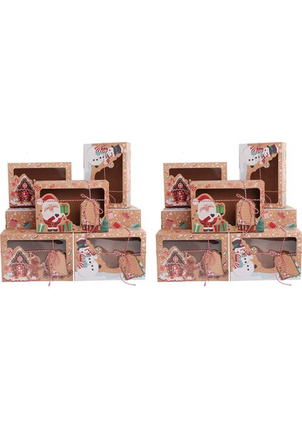 2x Pencereli Noel Kurabiye Kutuları, Hediye Vermek Için Tatil Kurabiye Kutuları, Pasta, Şeker, Parti Hediyeleri, Noel Kutuları (Yurt Dışından)
