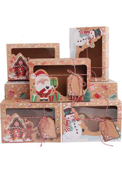 2x Pencereli Noel Kurabiye Kutuları, Hediye Vermek Için Tatil Kurabiye Kutuları, Pasta, Şeker, Parti Hediyeleri, Noel Kutuları (Yurt Dışından)