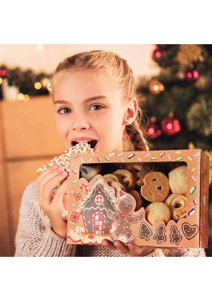 2x Pencereli Noel Kurabiye Kutuları, Hediye Vermek Için Tatil Kurabiye Kutuları, Pasta, Şeker, Parti Hediyeleri, Noel Kutuları (Yurt Dışından)