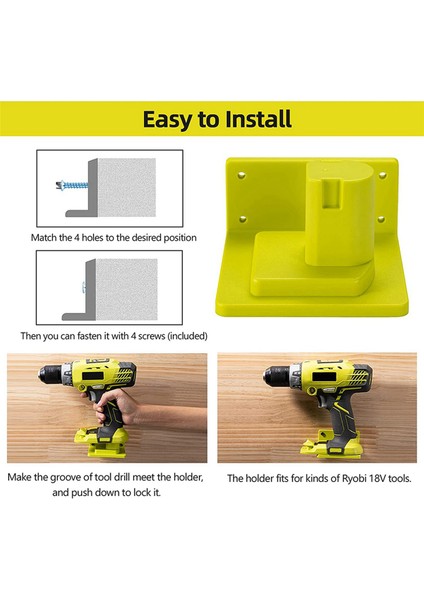 18V Matkap Aletleri Tutucu Için 10 Paket Takım Tutucu Dock Montajı, Askı (10'lu Parti, Yeşil) (Yurt Dışından) indirimleri