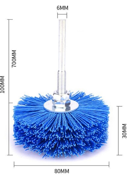 8 Adet 80X30X6MM Matkap Aşındırıcı Tel Taşlama Naylon Kıl Parlatma Fırçası Ahşap Mobilya Maun Kaplama (Yurt Dışından)