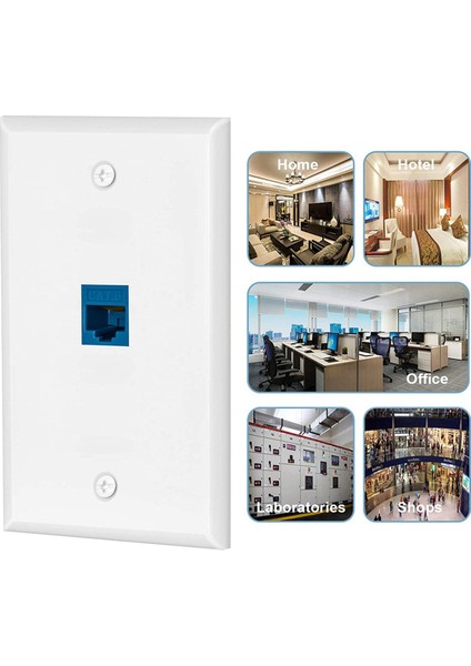 12X Cat6 Ethernet Duvar Plakası Çıkışı 1 Port RJ45 Ağ Dişi - Dişi Duvar Çoğaltıcı Jack Plakası Beyaz ve Mavi (Yurt Dışından) fırsatları