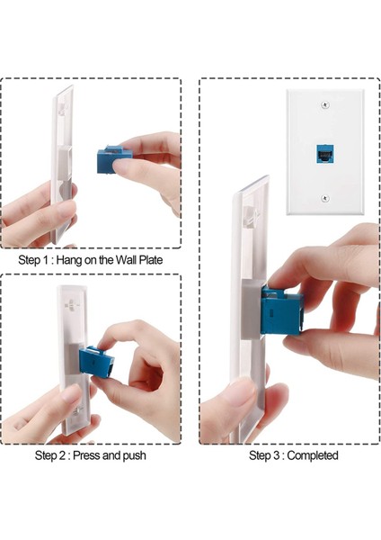 12X Cat6 Ethernet Duvar Plakası Çıkışı 1 Port RJ45 Ağ Dişi - Dişi Duvar Çoğaltıcı Jack Plakası Beyaz ve Mavi (Yurt Dışından) indirimleri