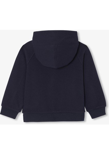 Lacivert Pike Kapüşonlu Fermuarlı Kız Çocuk Sweatshirt fiyatları