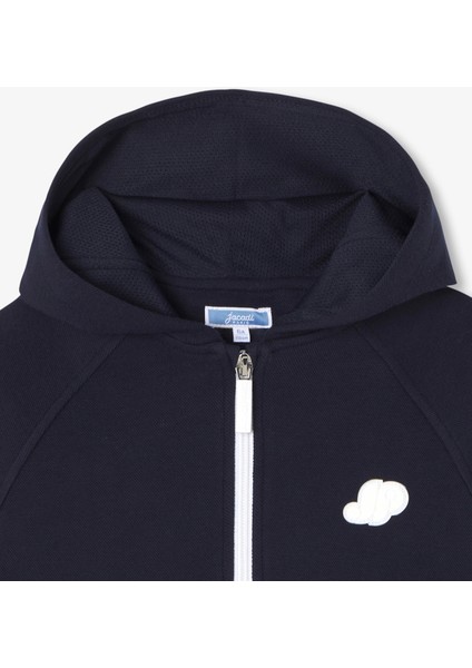 Lacivert Pike Kapüşonlu Fermuarlı Kız Çocuk Sweatshirt modelleri
