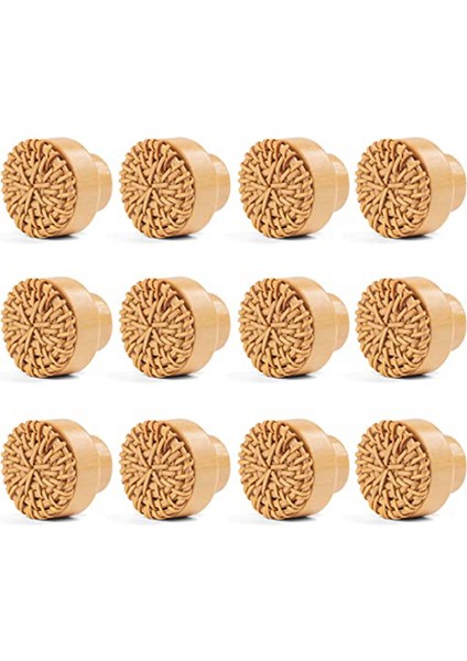 12 Parça 35MM Boho Dresser Kolları Rattan Kolları Ahşap Çekmece Kolları Yuvarlak Ahşap Dresser Kolları Vidalar Ile, Doğa (Yurt Dışından)