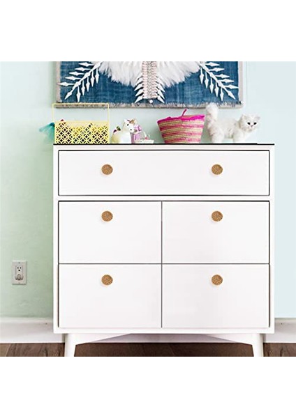 12 Parça 35MM Boho Dresser Kolları Rattan Kolları Ahşap Çekmece Kolları Yuvarlak Ahşap Dresser Kolları Vidalar Ile, Doğa (Yurt Dışından)