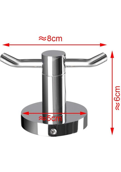 6x Paslanmaz Çelik Havluluk Banyo Robe 2 Kanca Şapka Elbise Duvar Kapı Askısı, 5CMX6CMX8CM (Yurt Dışından) fırsatları