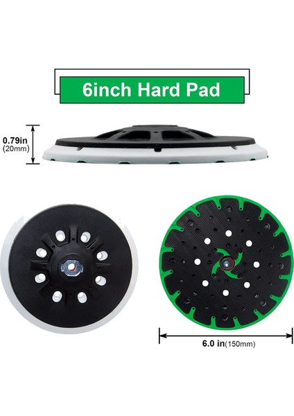 202460 150 Sert Zımpara Pedi 6 Inç 150MM 150/3 Eq, 150/5 Eq Ec 150/3 Eq ile Uyumlu 3 Adet (Yurt Dışından)