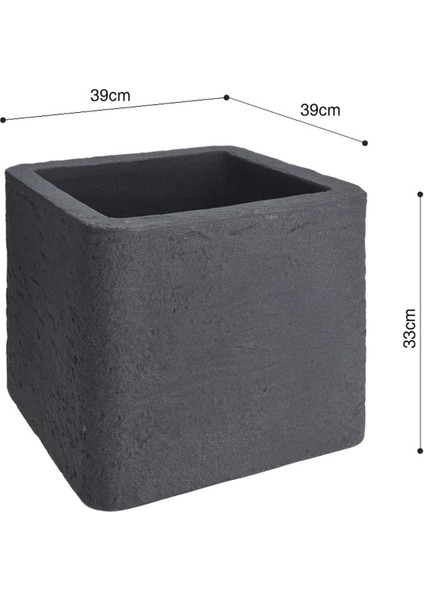 Namook Gri Plastik Taş Tasarım Saksı 39 x 33 cm fiyatları