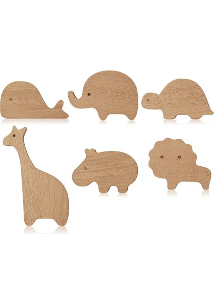 Ahşap Hayvan Dolap Kolları Dekoratif Dresser Kolları Vidalar ile Dresser Çeker Ahşap Deniz Woodland Hayvanlar Kolları 6 Adet (Yurt Dışından)