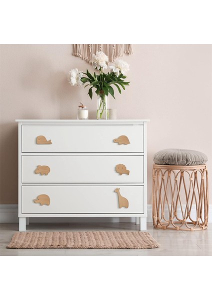 Ahşap Hayvan Dolap Kolları Dekoratif Dresser Kolları Vidalar ile Dresser Çeker Ahşap Deniz Woodland Hayvanlar Kolları 6 Adet (Yurt Dışından) modelleri