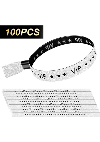 100 Paket Vıp Kumaş Etkinlik Bilekliği, Düz Renk Bileklikler, Aktiviteler, Partiler Için Bileklikler (Gümüş) (Yurt Dışından) fırsatları
