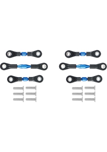 6 Adet Metal Direksiyon Çubuğu Bağlantı Çubuğu Rot Tt-01 TT01 1/10 Rc Araba Yükseltme Parçaları Aksesuarları, Mavi (Yurt Dışından)