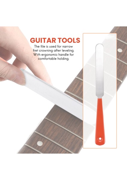 Gitar Fret Crowning Dosya Tesviye Aracı Taşlama Koruyucular Onarım Parça Seti Gitar Tamir Aracı Aksesuarları (Yurt Dışından)