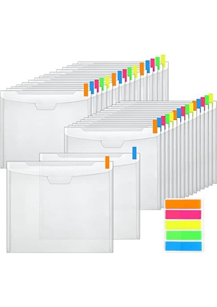 36 Adet Scrapbook Kağıdı Saklama Tokalı Tasarım, 100 Adet Çok Renkli Yapışkan Endeks Sekmesi 12X12 Inç Tutmak Için (Yurt Dışından)