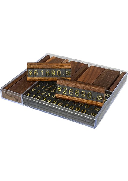 10 Set/kutu Mini Ahşap Kombine Sayı Küpü Etiketi Mücevher Ayarlanabilir Etiketi Tabela Tutucu Kart Standı B (Yurt Dışından)