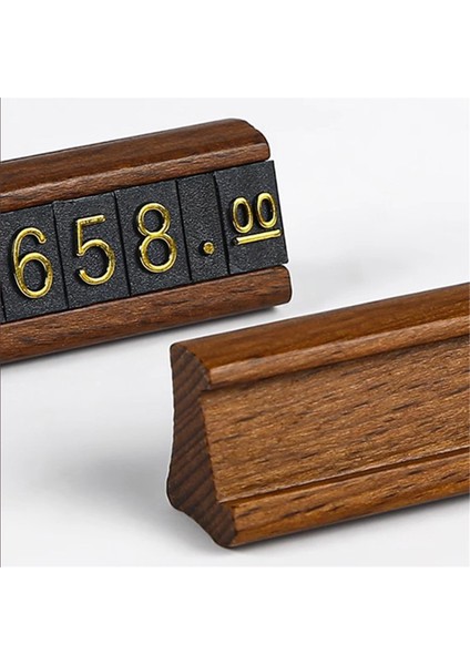 10 Set/kutu Mini Ahşap Kombine Sayı Küpü Etiketi Mücevher Ayarlanabilir Etiketi Tabela Tutucu Kart Standı B (Yurt Dışından)