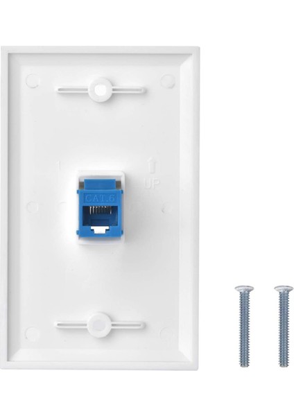 20X Cat6 Ethernet Duvar Plakası Çıkışı 1 Port RJ45 Ağ Dişi - Dişi Duvar Çoğaltıcı Jack Plakası Beyaz ve Mavi (Yurt Dışından) modelleri