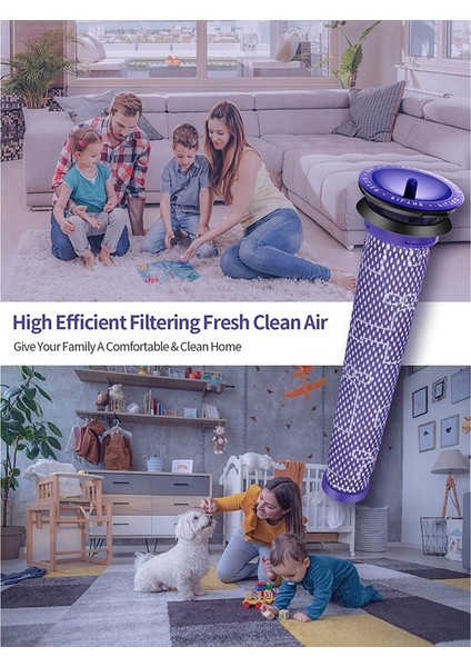 V8, V6 V7 V8 DC59 DC58 Için Filtre 965661 01 Parçasını Değiştirir 4'lü Yedek Paket (Yurt Dışından)