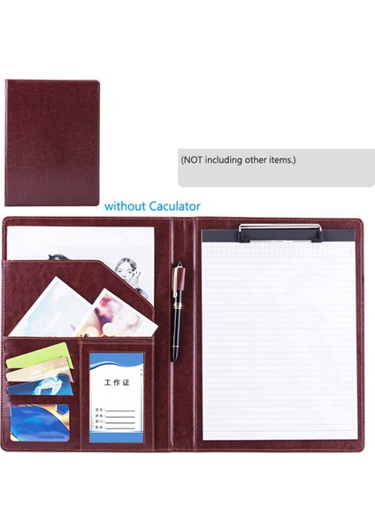 A4 Pu Padfolio Dosya Klasörü Portföy Iş Belge Tutucu Metal Pano Pad Düzenleyici Tutucu, D (Yurt Dışından)