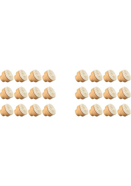 24 Parça 35MM Boho Dresser Topuzlar Rattan Kolları Ahşap Çekmece Kolları Yuvarlak Ahşap Dresser Kolları Vidalar Ile, Beyaz (Yurt Dışından)