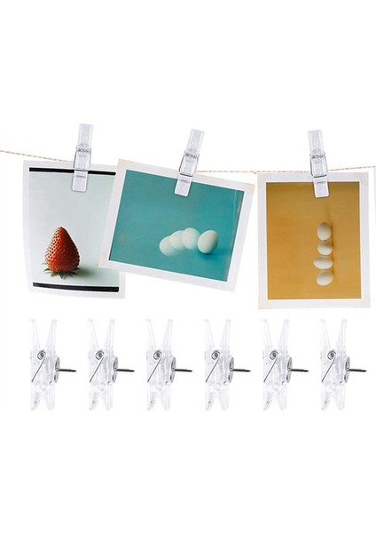 100 Adet Mini Şeffaf Fotoğraf Klipsleri Çamaşır Mandalları Klips Çamaşır Ipi Şeffaf Plastik Kırtasiye Klasörü (Yurt Dışından) indirimleri