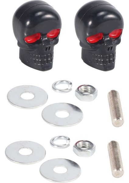 1 Çift Motosiklet Kafatası Plaka Çerçevesi Vidaları Montaj Vidası Siyah (Yurt Dışından)