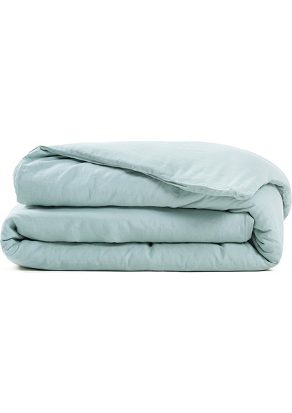 Washed Linen Yeşil Keten Çift Kişilik Nevresim Kılıfı 279X228 cm