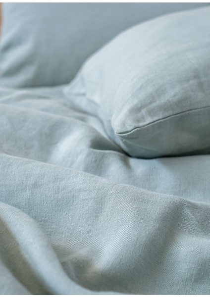 Washed Linen Yeşil Keten Çift Kişilik Nevresim Kılıfı 279X228 cm fırsatları