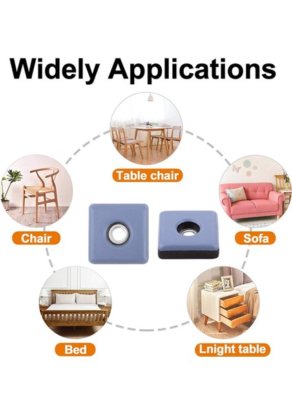 48 Adet Mobilya Kaydırıcılar 30MM Mobilya Bacak Koruyucuları Vidalı Kare Sandalye Bacak Koruyucuları Mobilya Kayma Pedleri (Yurt Dışından) modelleri