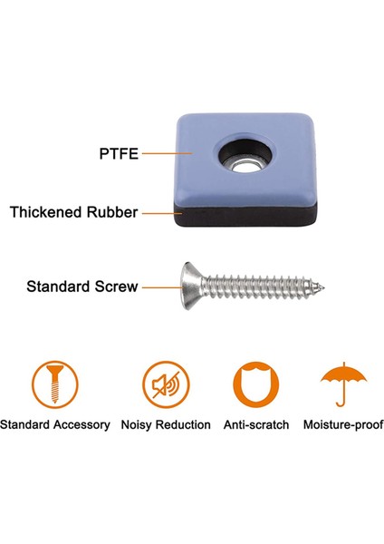 48 Adet Mobilya Kaydırıcılar 30MM Mobilya Bacak Koruyucuları Vidalı Kare Sandalye Bacak Koruyucuları Mobilya Kayma Pedleri (Yurt Dışından) fırsatları