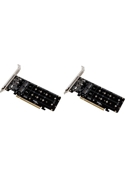 2x Pcıe 4.0 Çift Diskli PCIEX16 - M.2 M-Key Nvme SSD Genişletme Kartı, 4 Nvme M.2 M Key 2280 Ssd'yi (Yurt Dışından)