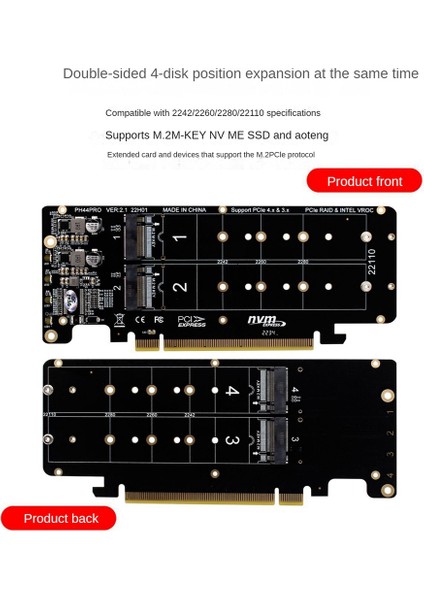 2x Pcıe 4.0 Çift Diskli PCIEX16 - M.2 M-Key Nvme SSD Genişletme Kartı, 4 Nvme M.2 M Key 2280 Ssd'yi (Yurt Dışından) indirimleri