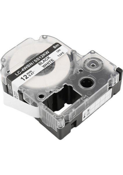Paket Değiştirilebilir -4WBN LC-4WBN9(SS12KW) Etiket Bantları Labelworks LW300 LW400 LW500 LW700 Siyah Üzerine Beyaz 1/2 Inç x 26,2 Ayak (12 mm 8 M) (Yurt Dışından)