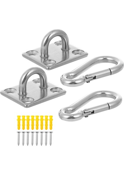 4x Tavan Süspansiyon Kiti, Duvar Kancaları, Kanca Halat Çekme Döngüsü, Kare Göz Plakası, Ağır Hizmet Spor Salonu Hava Eğitim Kancası (Yurt Dışından) modelleri