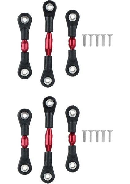 6 Adet Metal Direksiyon Çubuğu Bağlantı Çubuğu Rot Tt-01 TT01 1/10 Rc Araba Yükseltme Parçaları Aksesuarları, Kırmızı (Yurt Dışından)