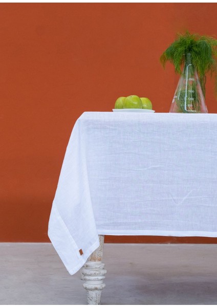 Linen Beyaz Keten Masa Örtüsü 150 x 250 cm fiyatları
