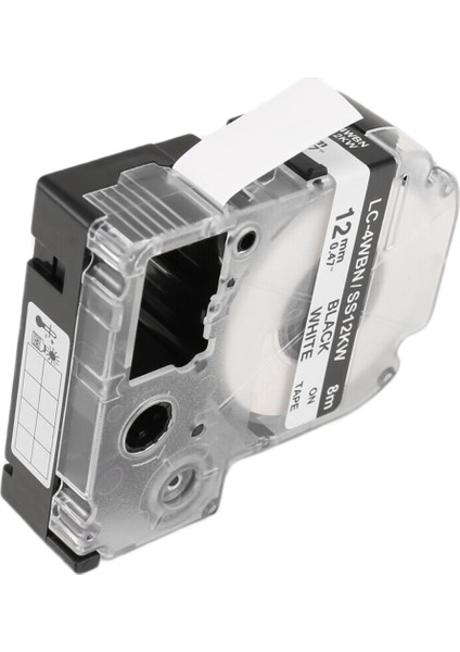 Paket Değiştirilebilir -4WBN LC-4WBN9(SS12KW) Etiket Bantları Labelworks LW300 LW400 LW500 LW700 Siyah Üzerine Beyaz 1/2 Inç x 26,2 Ayak (12 mm 8 M) (Yurt Dışından)